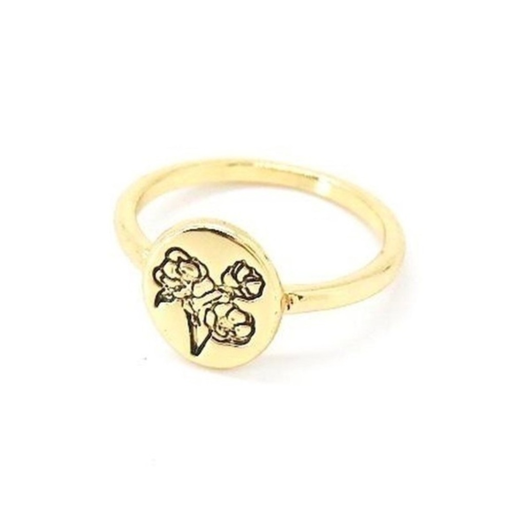 Minimalist Flower Engraved Ring